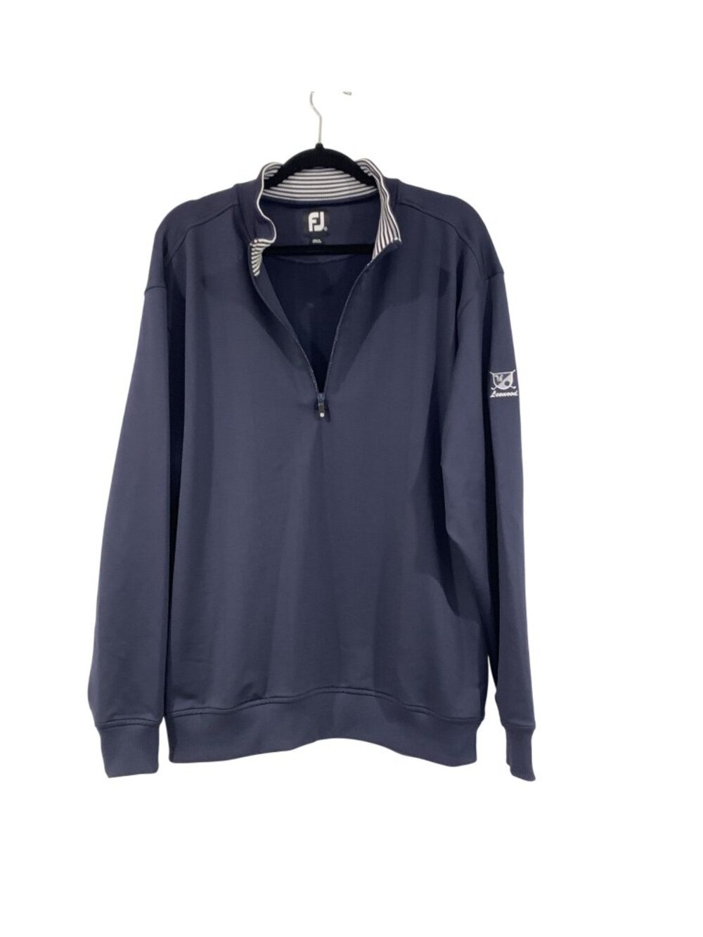FootJoy Mens Navy 1/4 Zip Pullover Golf Sweatshirt With Leewood Logo Size Large